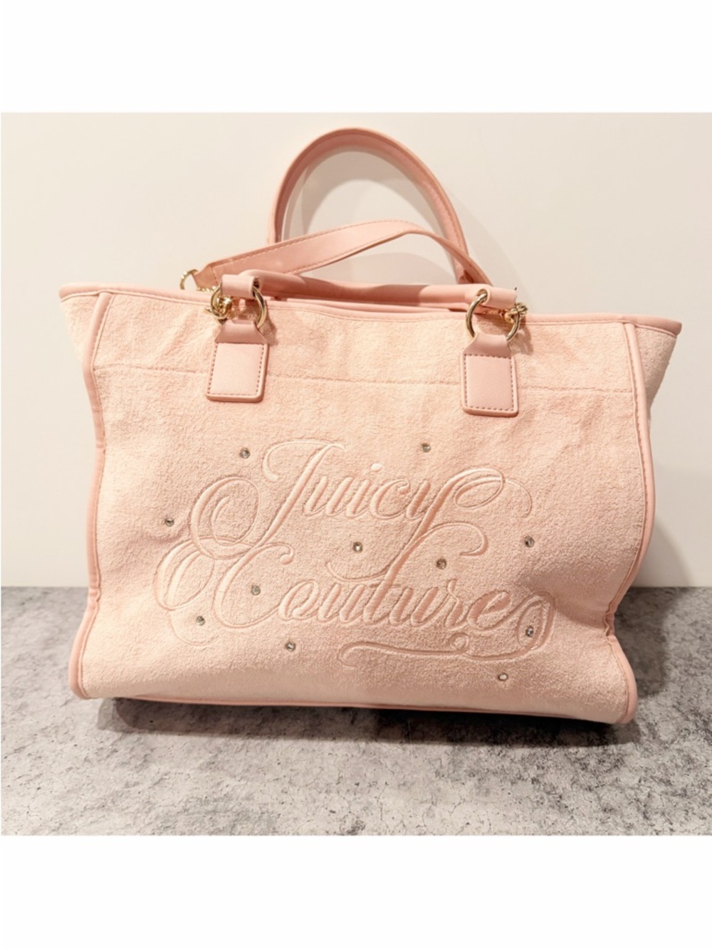 Juicy Couture Beach Couture Tote Bag Light Pink Diamond